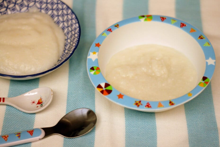 Receta de papilla o crema de arroz