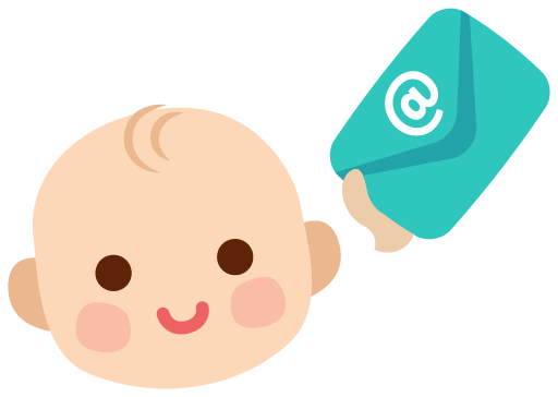 Ilustración de bebé con sobre