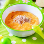Receta de puré de zanahoria, arroz y jamón cocido para bebés