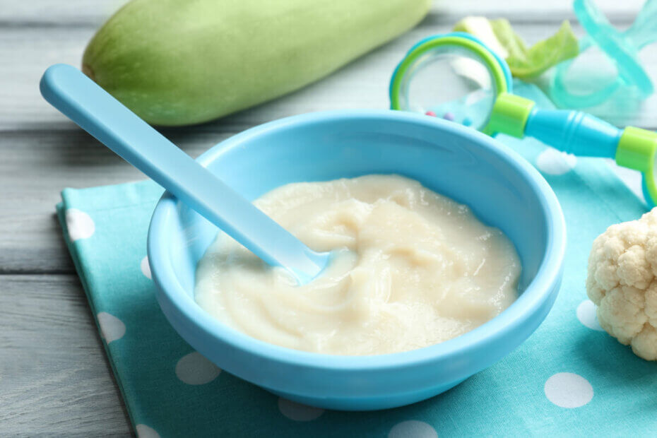 Receta de puré de coliflor y calabacín para bebés