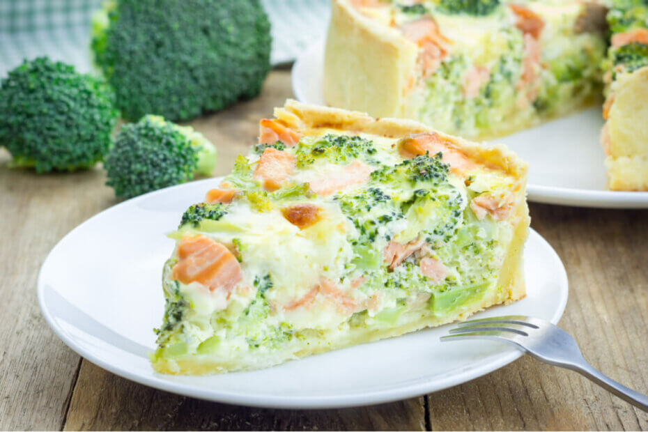 Receta de quiche de brócoli y salmón para bebés