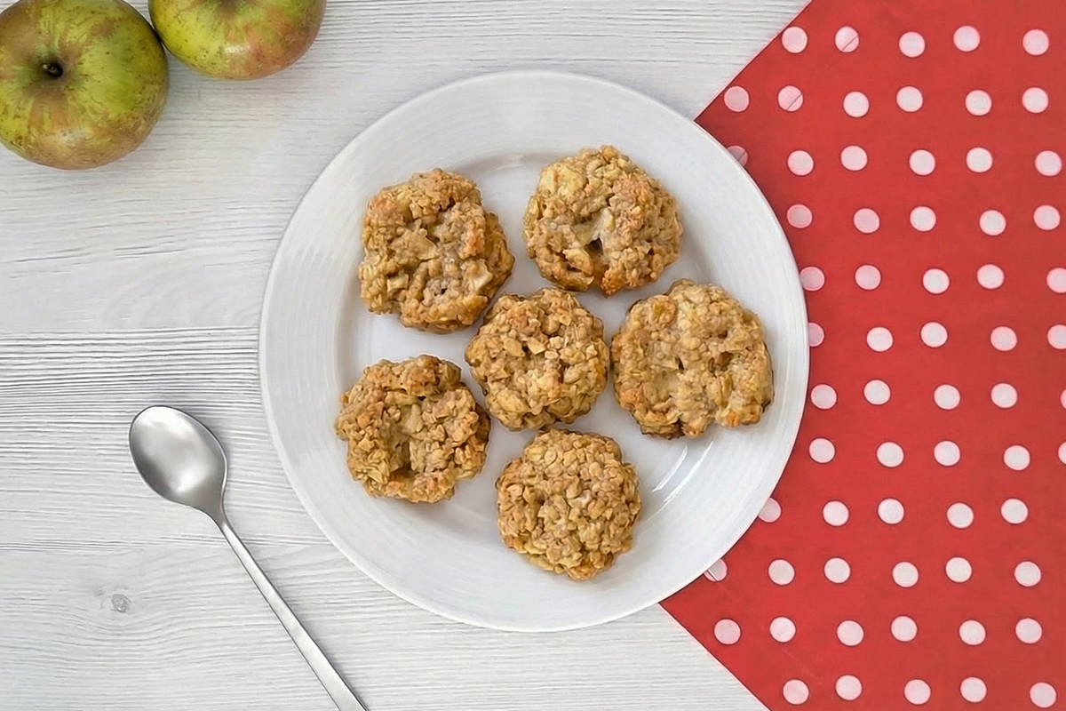 Receta de galletas de avena y manzana para bebés