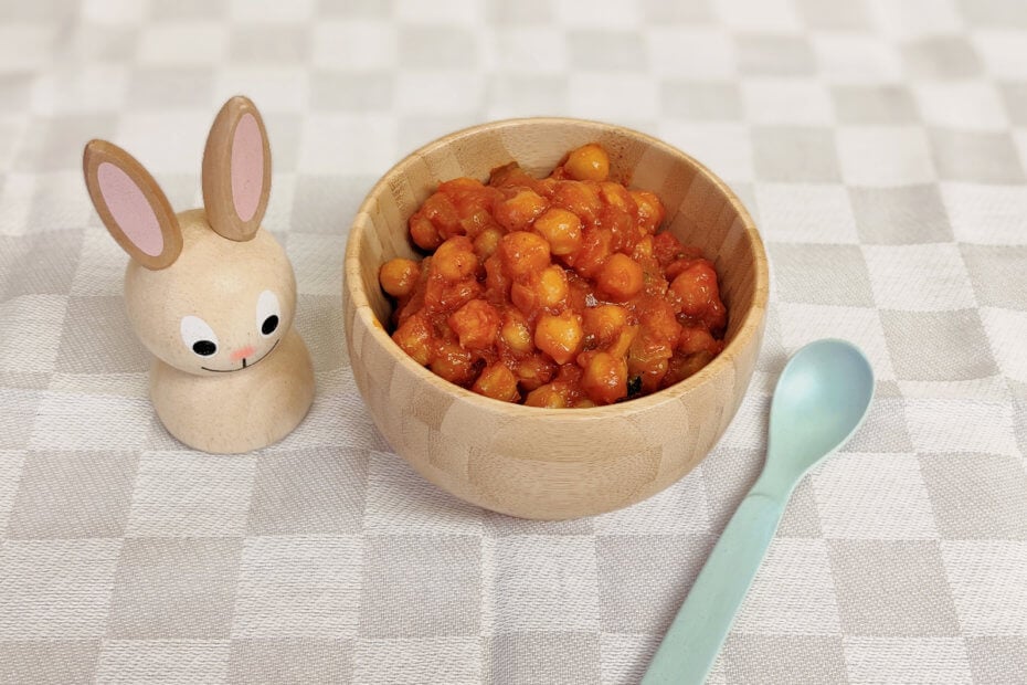 Receta de garbanzos con tomate para bebés