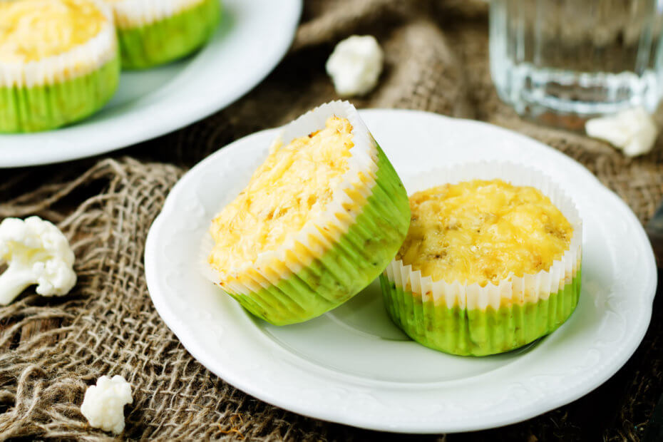 Receta de muffins de coliflor y queso para bebés