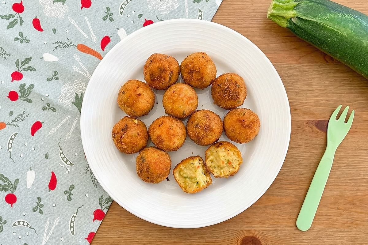 Receta de croquetas de calabacín y queso para niños y bebés