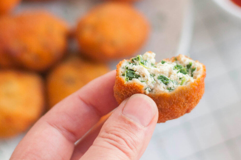 Receta de nuggets de pollo con espinacas para bebés