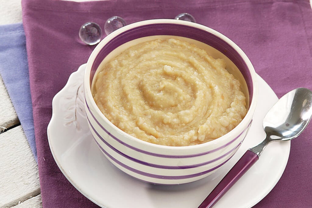 Receta de puré de arroz con merluza para bebés