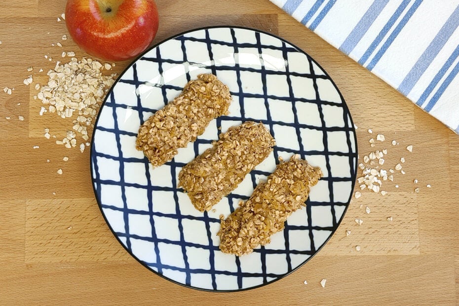 Receta de barritas de avena y manzana para bebés