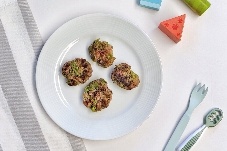 Receta de hamburguesas de ternera con guisantes para bebés