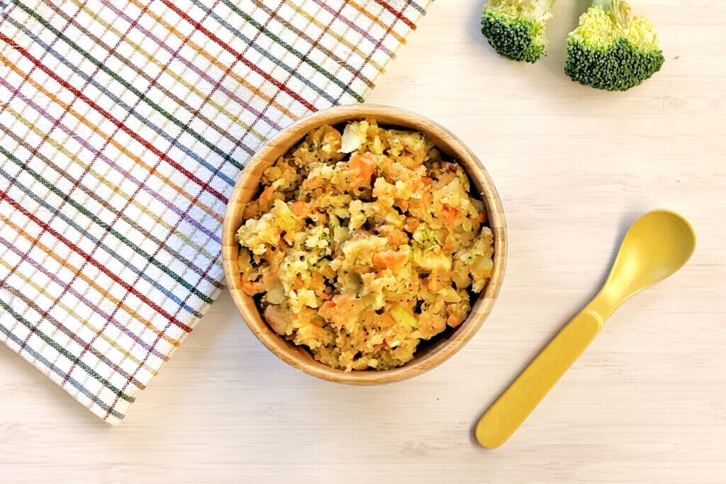 Receta de tricolor de verduras para bebés