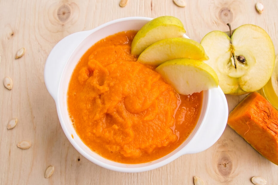 Receta de puré de calabaza con manzana para bebés