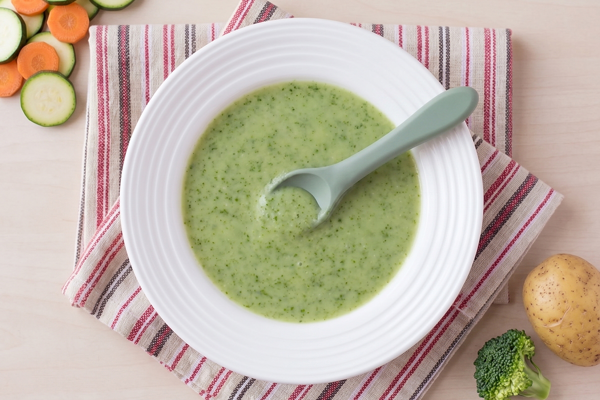 Puré para bebé con verduras y conejo
