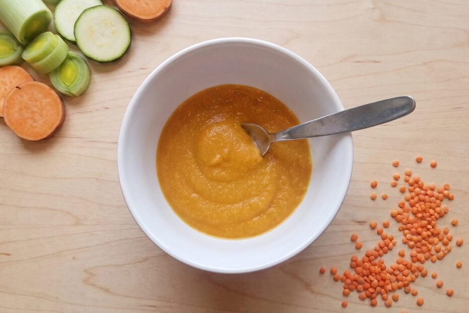Receta de pure de verduras con lenteja roja