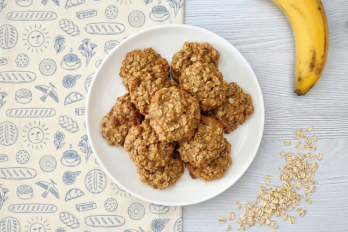 Galletas blandas de avena y plátano para bebés