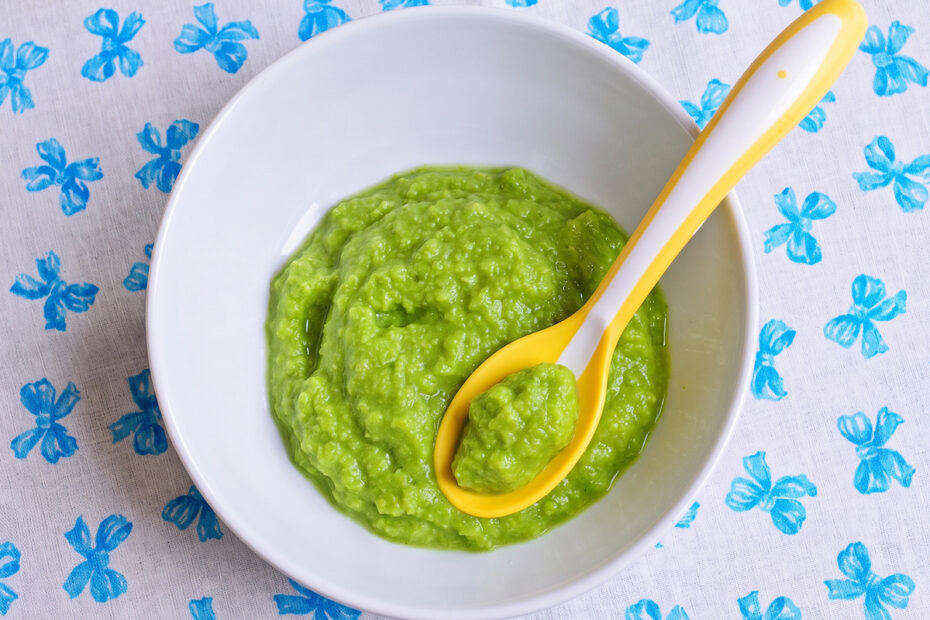 Receta de puré de guisantes y patata pata bebés
