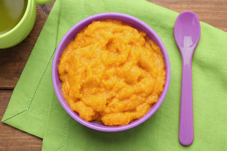 Receta de puré de calabaza y maíz para bebés