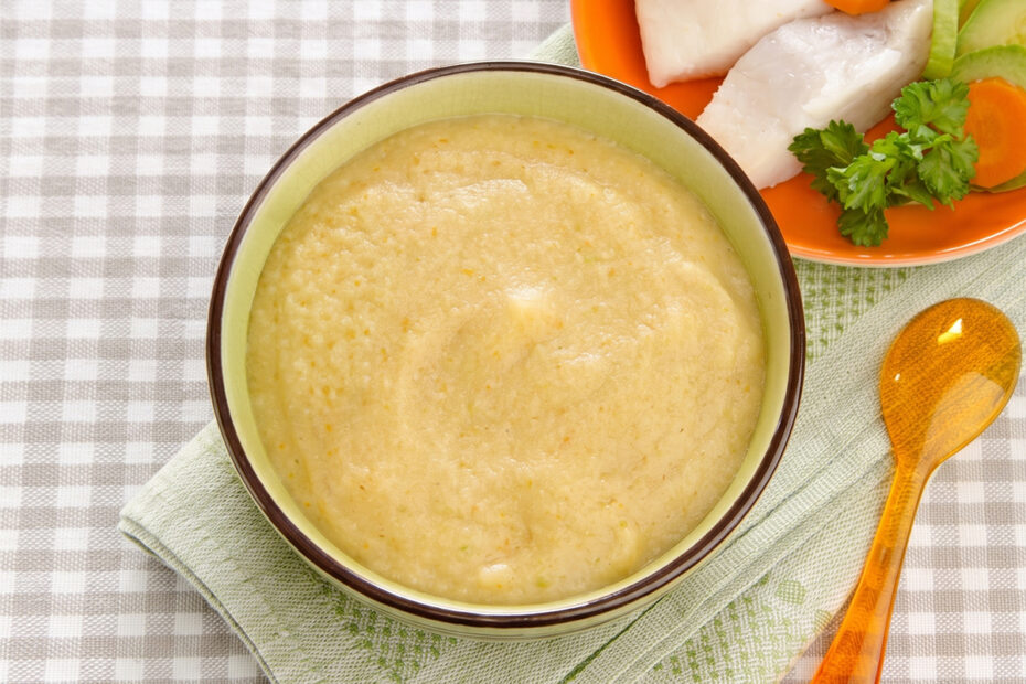 Receta de puré de calabacín y pescado para bebés