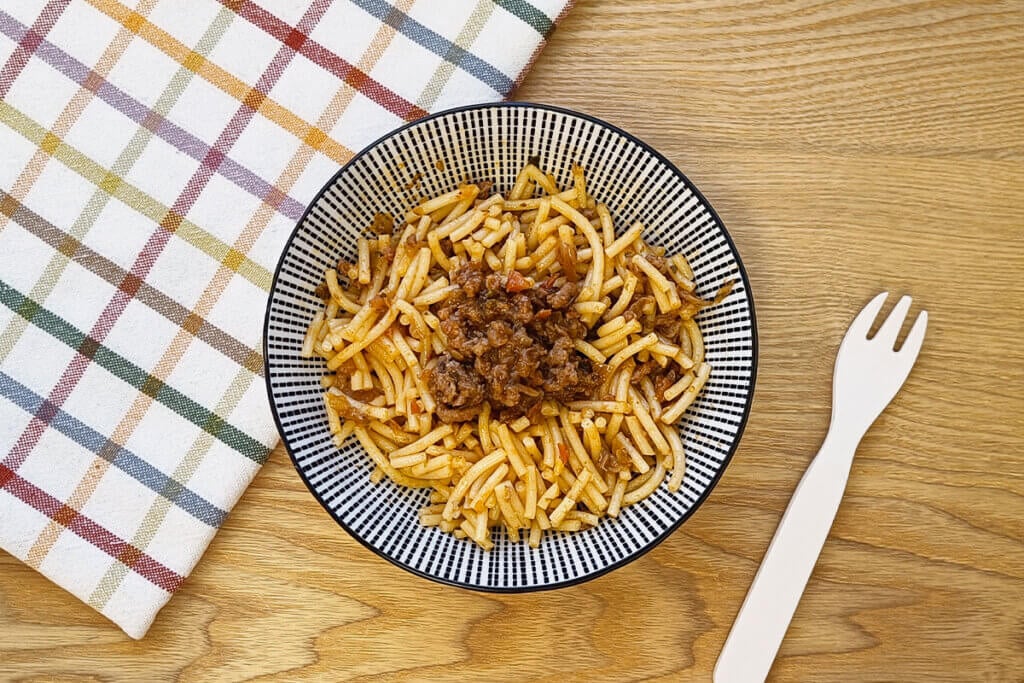 Receta de pasta boloñesa para bebés