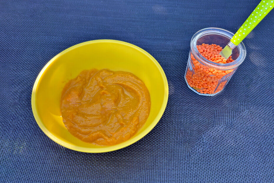 Receta de puré de lenteja roja con cúrcuma para bebés