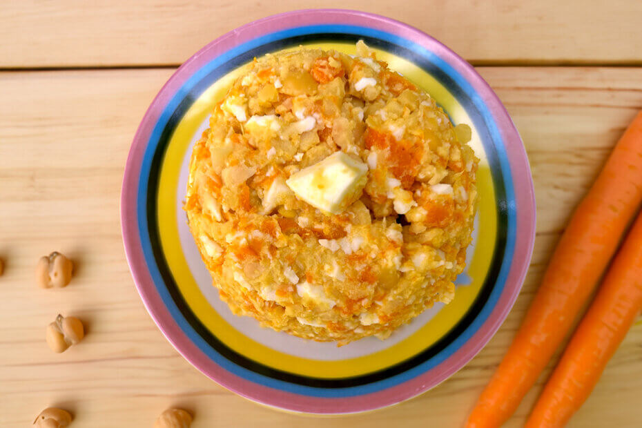 Receta de ensaladilla de garbanzo y huevo para bebés