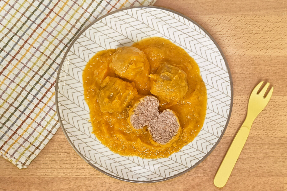 Receta de albóndigas con salsa de calabaza para bebés