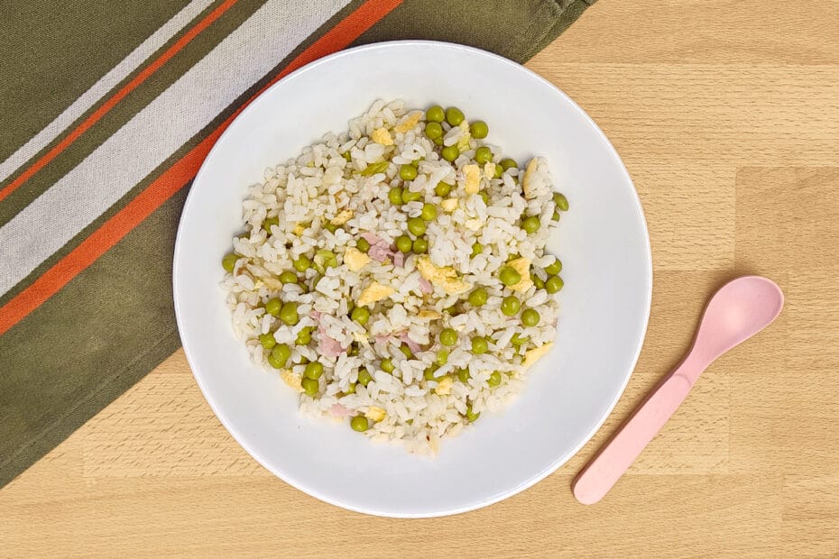 Receta de arroz tres delicias para niños y bebés