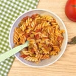 Receta de pasta con espárragos para niños y bebés