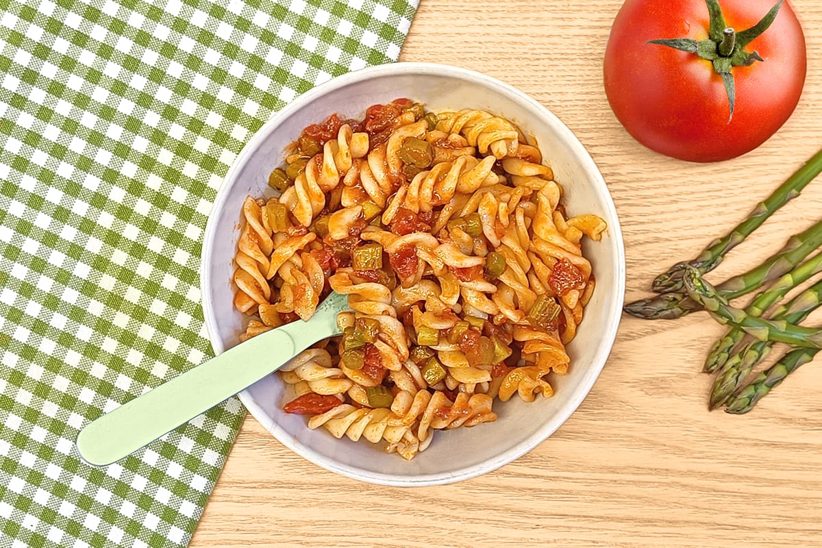 Receta de pasta con espárragos para niños y bebés