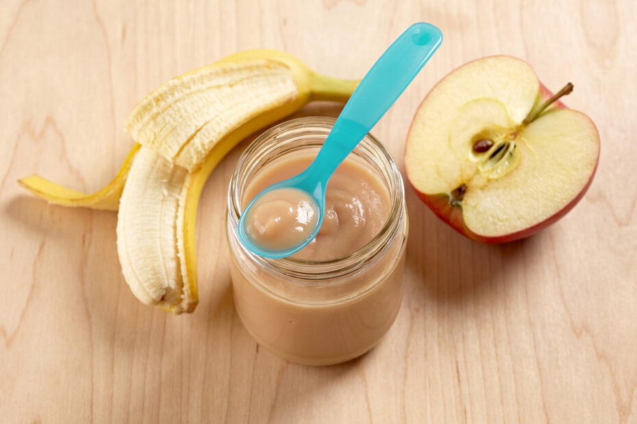 Receta de papilla de plátano con manzana