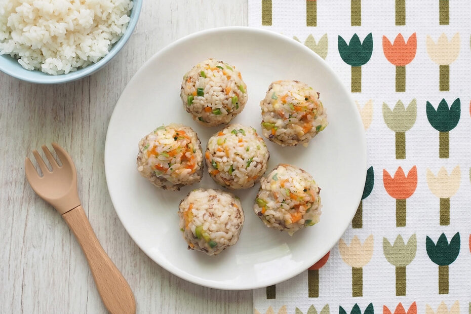 Receta de bolitas de arroz y pavo para bebés