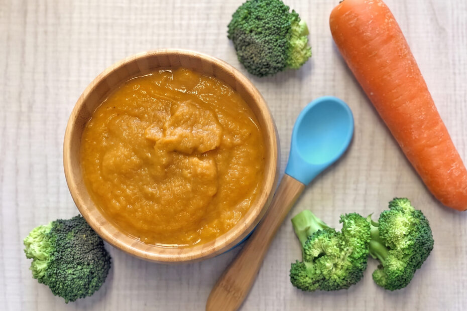 Receta de puré de brócoli y zanahoria para bebés