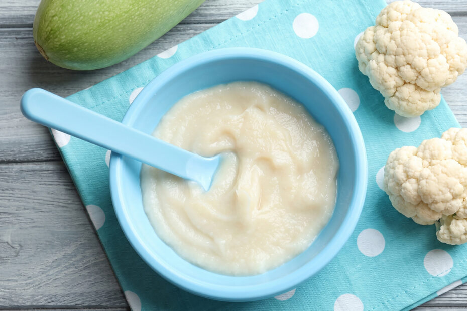 Receta de puré de coliflor y calabacín para bebés