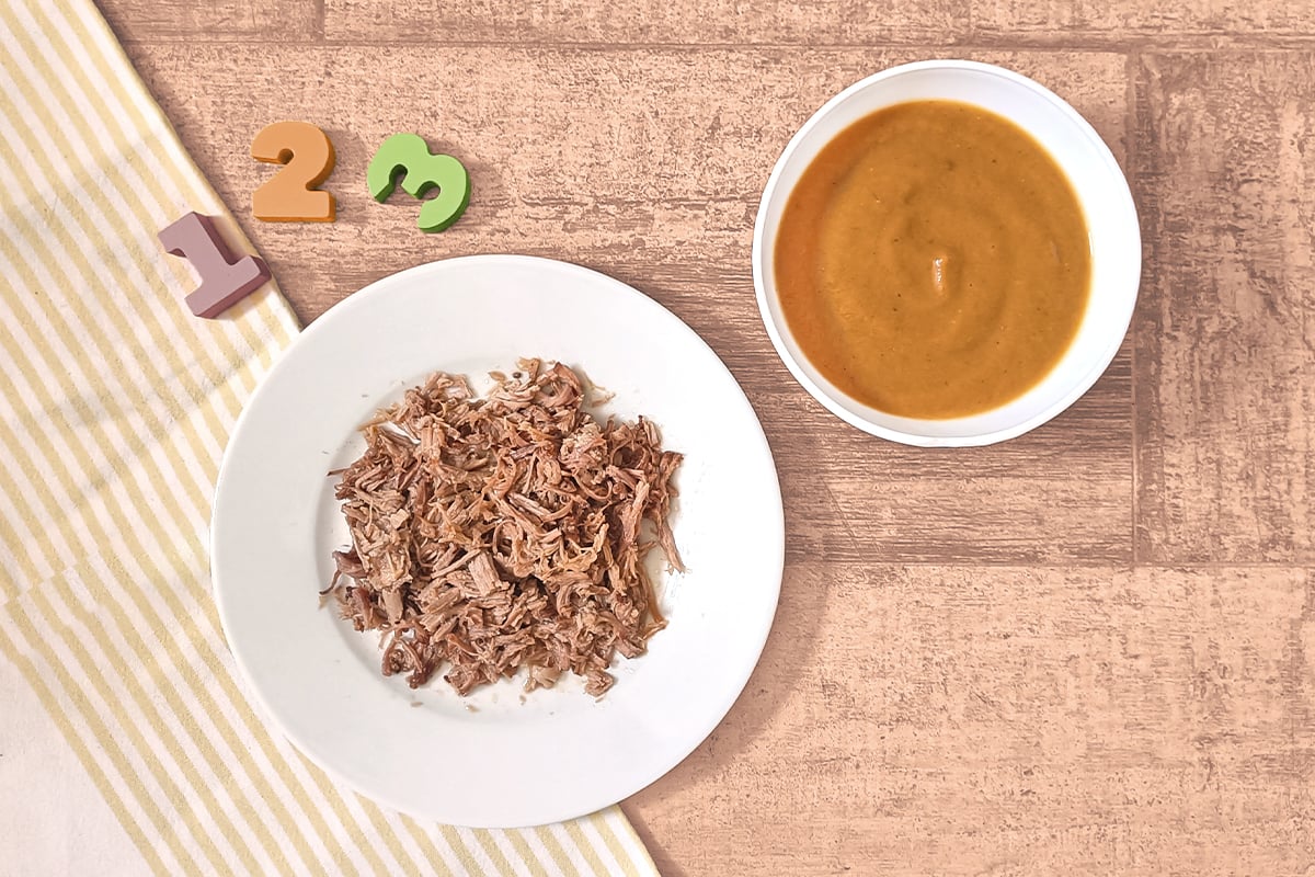 Receta de carne guisada con verduras para niños y bebés