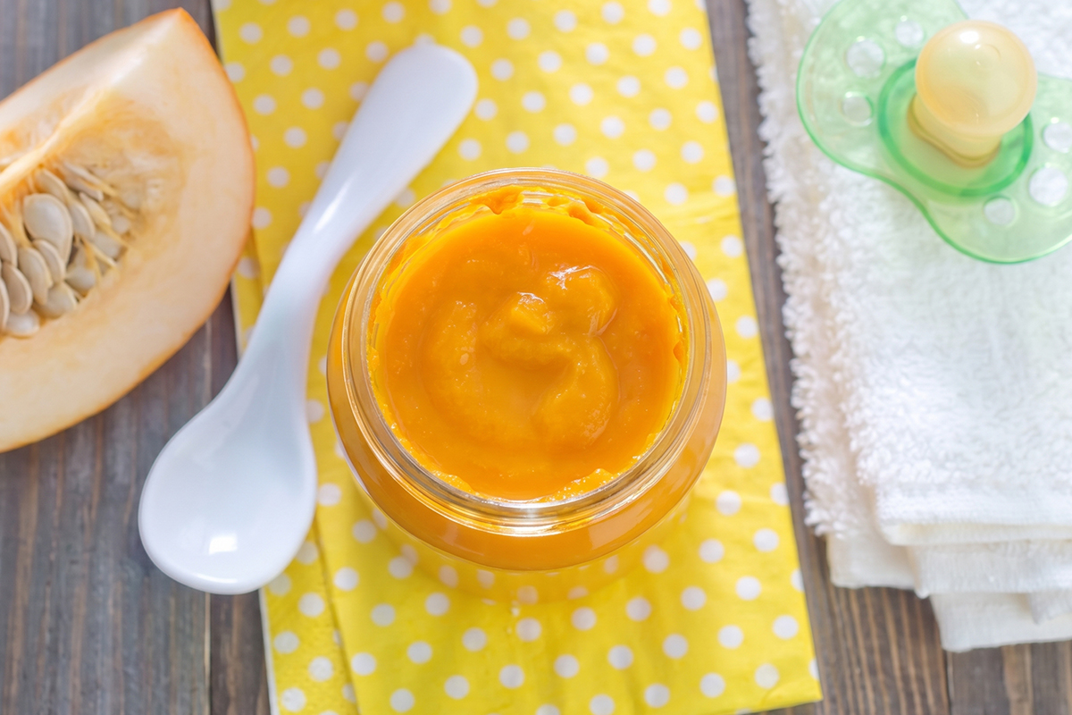 Receta de puré de calabaza con pollo para bebés