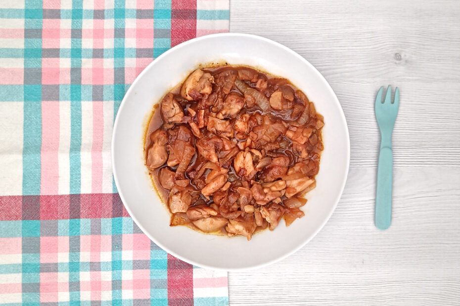Receta de pollo encebollado para niños y bebés