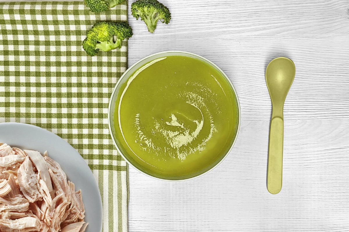 Receta de puré de brócoli con pollo para bebés
