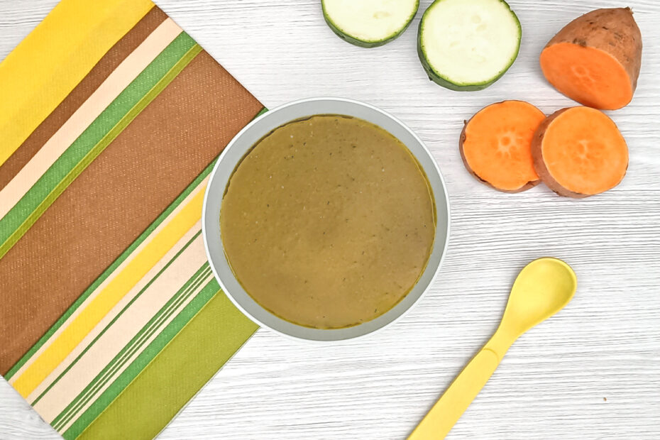 Receta de puré de calabacín y batata para niños y bebés