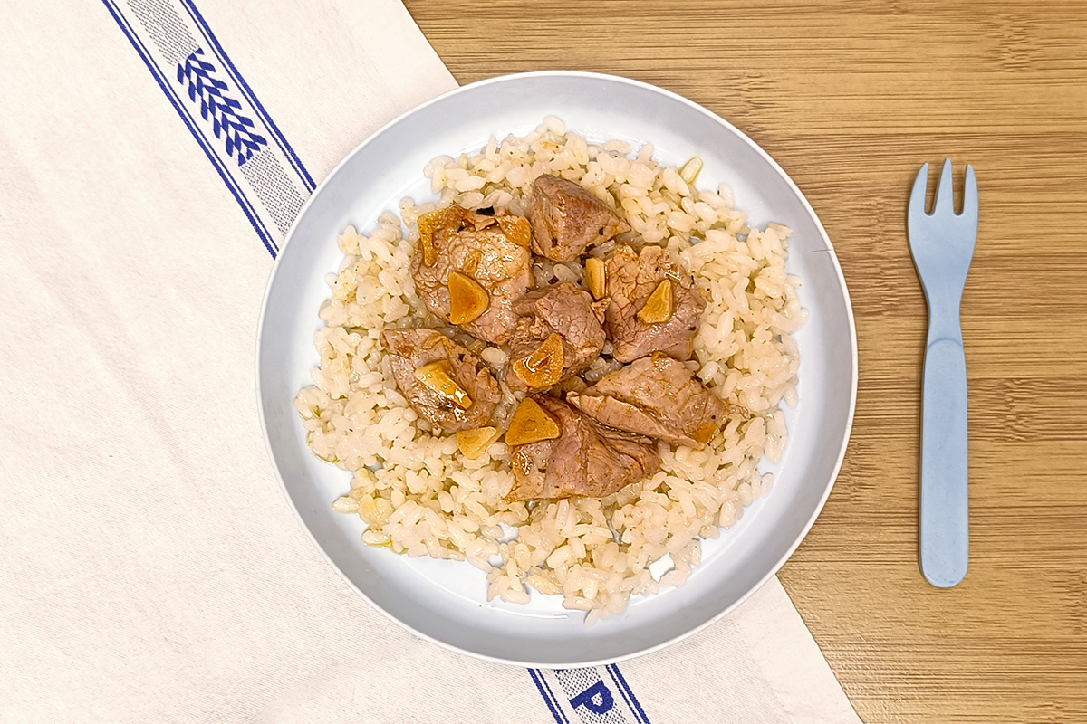 Receta de solomillo de cerdo al ajillo para niños y bebés
