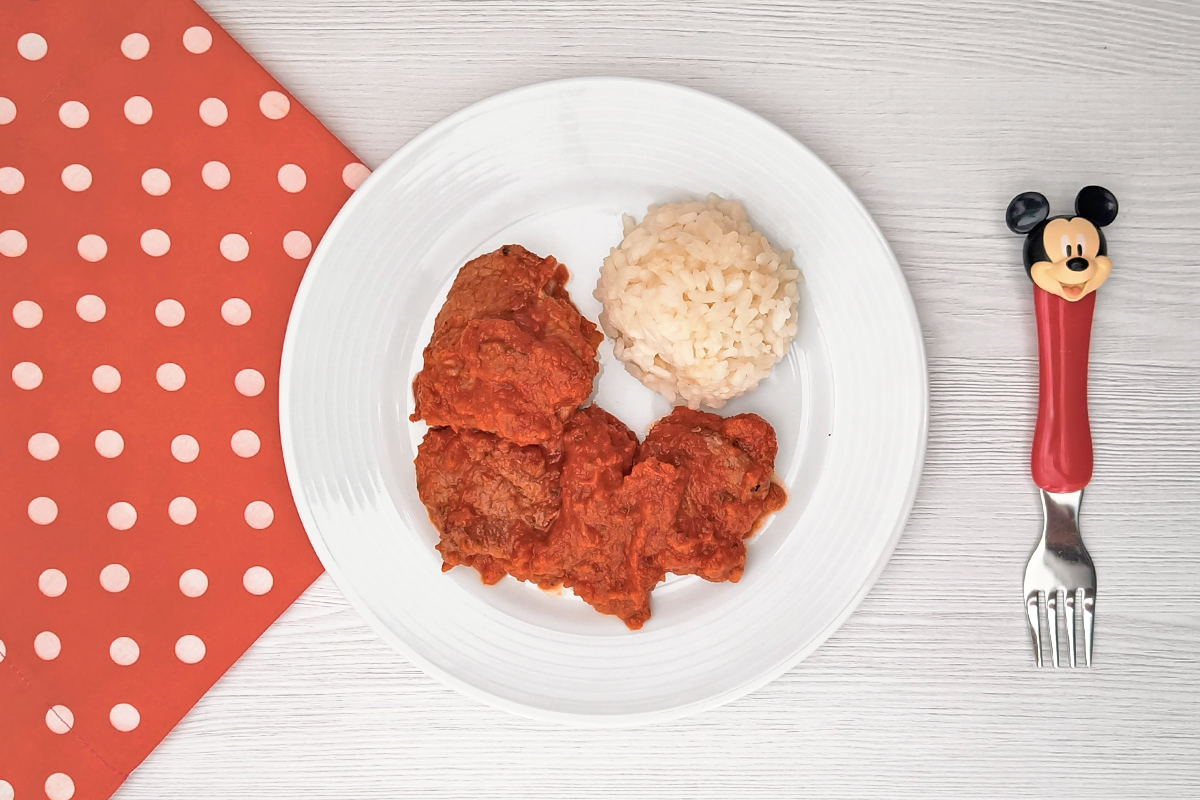 Receta de cerdo con tomate para niños y bebés