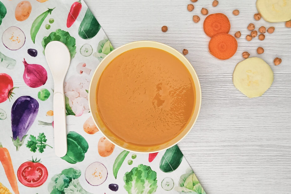 Receta de puré de garbanzos con verduras para niños y bebés