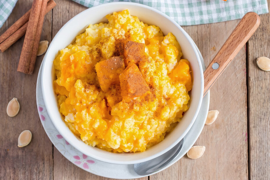 Receta de gachas de arroz y calabaza para bebés