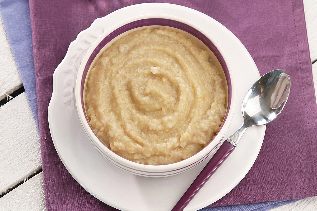 Receta de puré de arroz con merluza para bebés