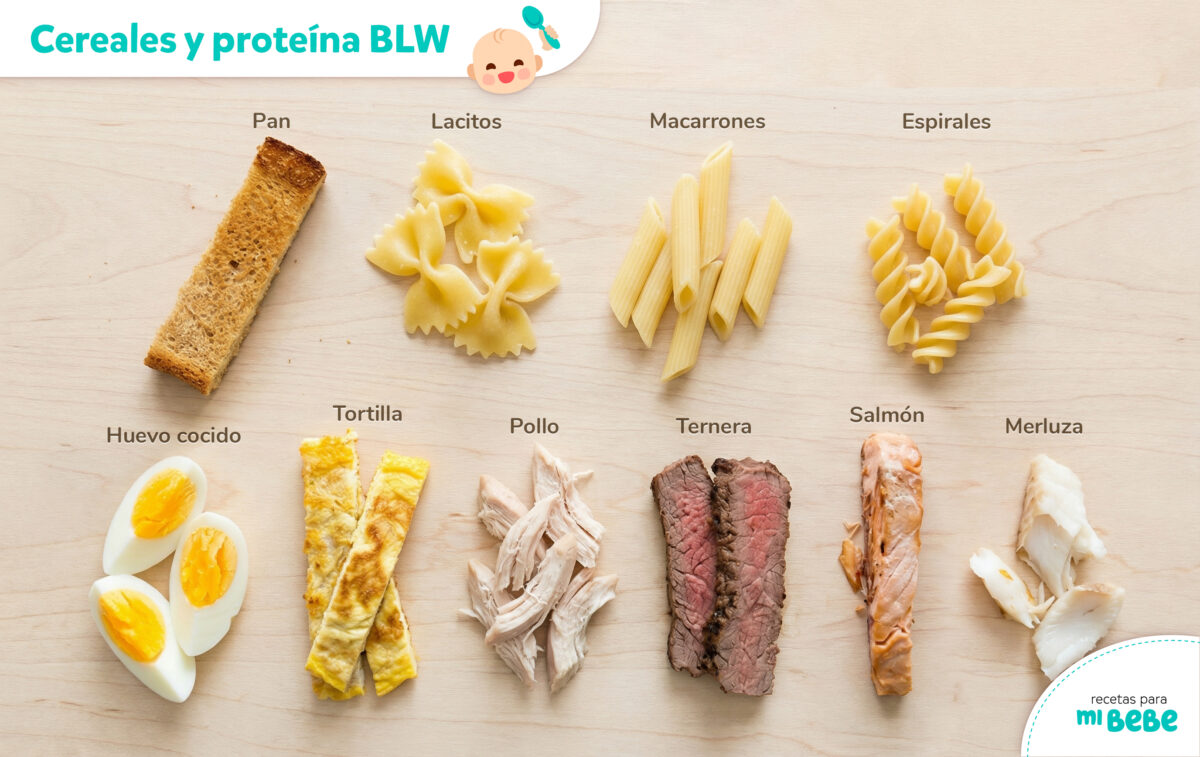 Cortes BLW de cereales, huevo, carne y pescado