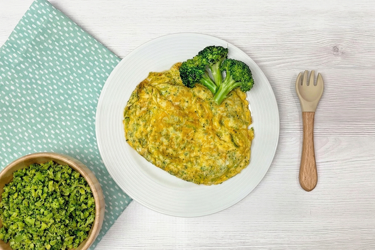 Receta de tortilla de brócoli para niños y bebés