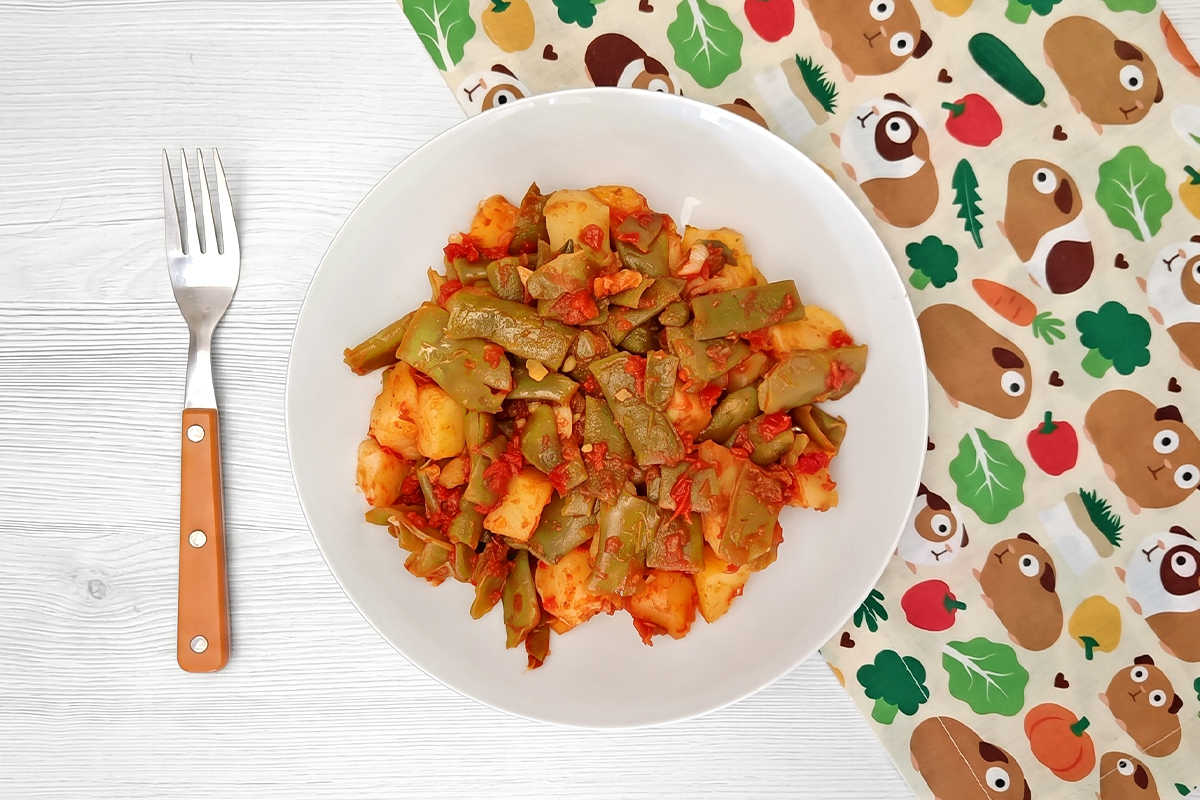 Receta de judías verdes con tomate para niños y bebés