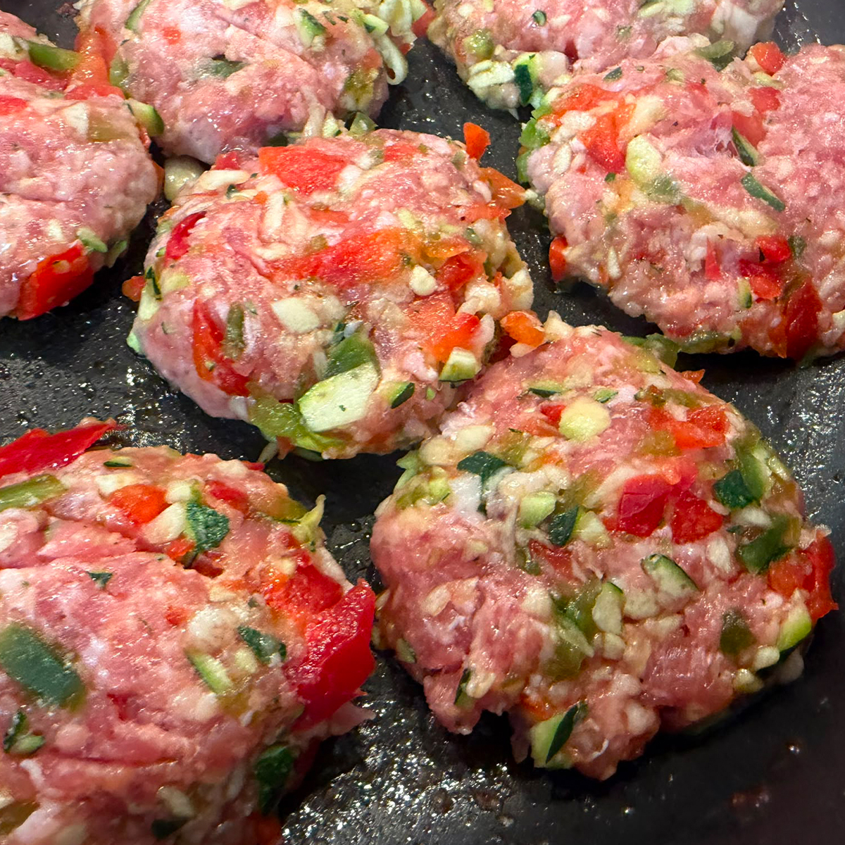 Filetes rusos de ternera con pimiento y calabacín: Antes de cocinar