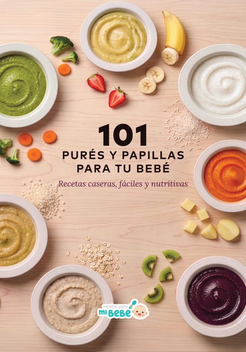 Portada de 101 purés y papillas para tu bebé