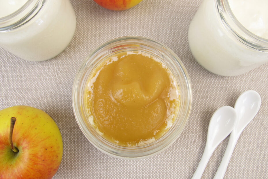 Receta de yogur con compota de manzana